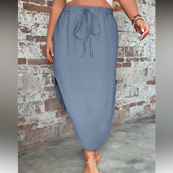 Elegant Dusty Blue  Women's Skirt - Picture 2 of 16